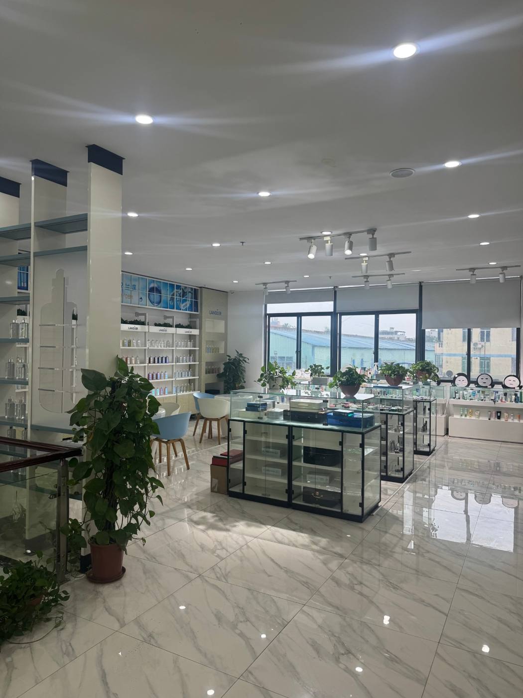 Showroom of a cosmetics manufacturer