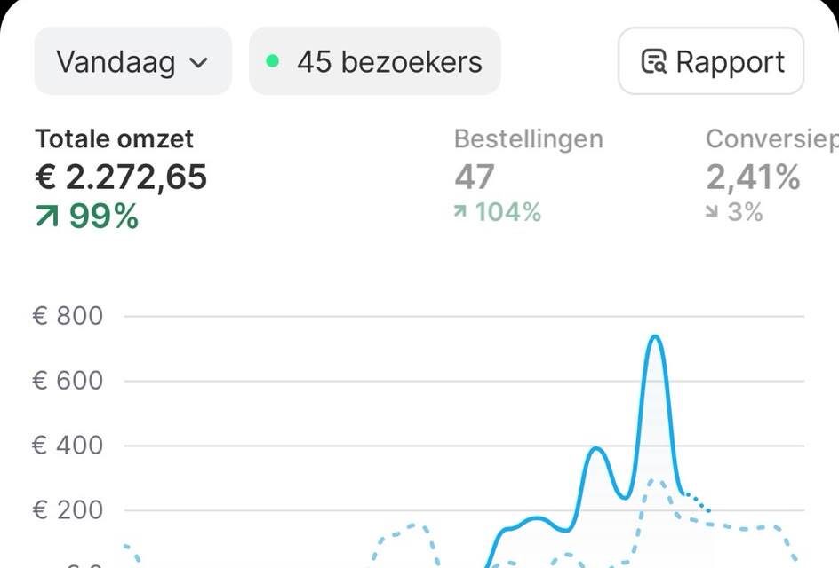 Shopify-dashboard: Creator store · €2,272